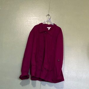 Charter Club Womens Button Up Jacket